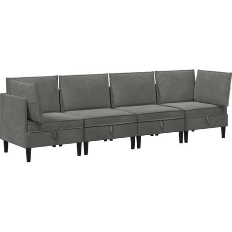 Set di mobili per il soggiorno 4 pz Grigio Scuro Velluto vidaXL