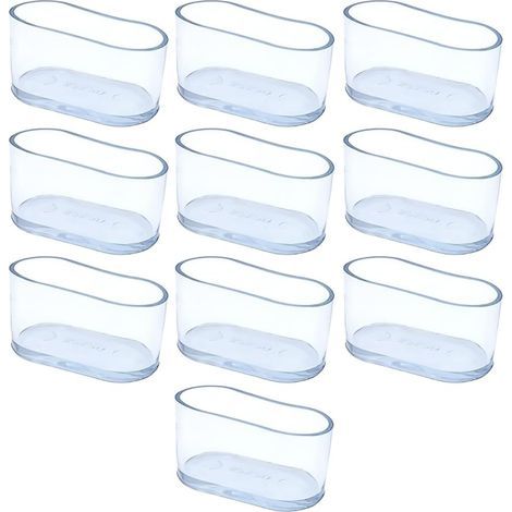 10 embouts ovales transparents en caoutchouc pour pieds de chaise, protections anti-rayures en PVC pour pieds de chaise, patins de meubles, protections de sol pour table, chaise, bureau (15 x 30 mm) (1/5)