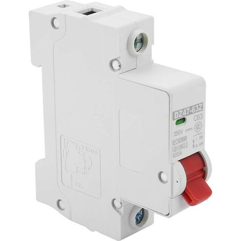 Luftleistungsschalter, DZ47-63Z-1P 63A DC Miniatur-Leistungsschalter Leckstromschutz Luftschalter Leckstromschutzschalter (1/5)
