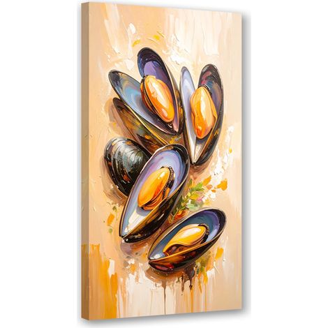 Tableau déco Moules Fruits de mer Sushi 40x80 (1/4)