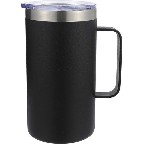 Mug isotherme en acier inoxydable avec poignée, 1 pièce-8.5X8.5X16.5CM-Black