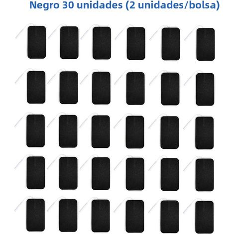 (Noir, 30 pièces, 5 x 9 cm) Patchs d'électrodes non tissés, 5 x 9 cm, avec connecteur de 2 mm (1/5)