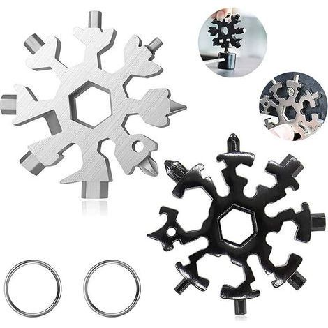 18-in-1-Schneeflocken-Multitool. 2 Schneeflocken-Schraubenschlüssel aus Edelstahl. Mini-Schraubendreher aus Edelstahl. Tragbares Multitool. (1/5)