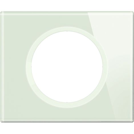 Legrand – Plaque de finition 1 poste en verre opale blanc – Système de rattrapage intégré – Compatible avec mécanismes Céliane – CP2001