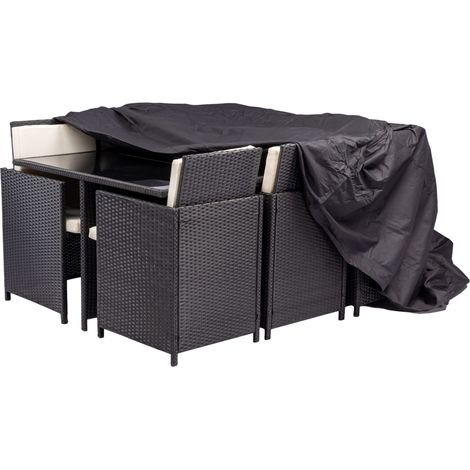 MaxxGarden Cubierta protectora juego de jardín - Impermeable Heavy Duty - Protección de salón - 225 x 143 x 90cm - Negro (1/5)