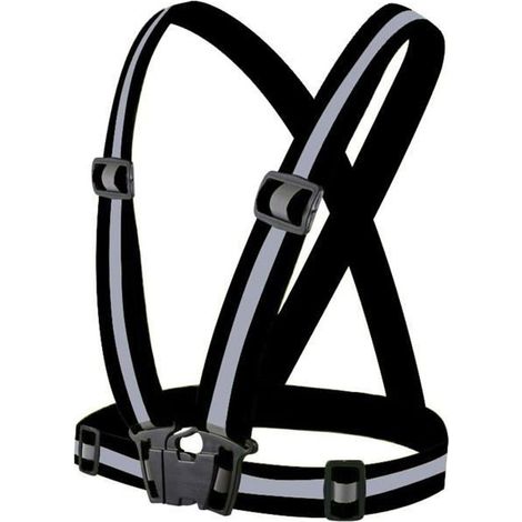 Gilet réfléchissant réglable pour équipement de course, gilet haute visibilité, gilet de sécurité,taille standard,noir (1/4)