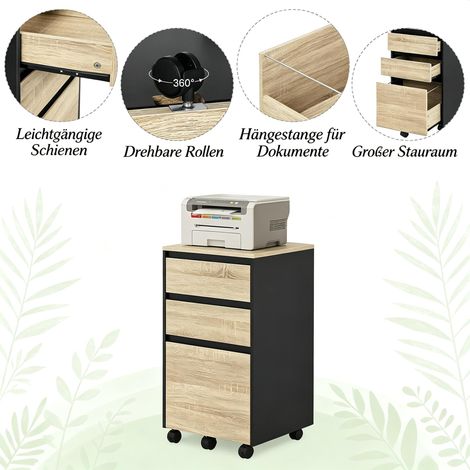 Classeur élégant, armoire de chevet mobile avec roulettes, meuble de rangement pratique, placard de lit à casters, unité de stockage portable pour chambre, set de 1 pièce. (1/5)