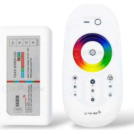 UNIVERSO AP1201 TELECOMENDO CONTROLLER TOUCH WIRELESS PER STRIP LED RGB DC 12/24V PORTATA 30 METRI (1/4)