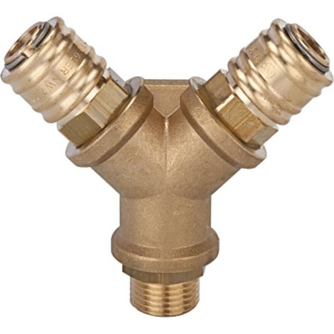RIEGLER Y-Verteiler mit 2 Kupplungen 1/2 Zoll