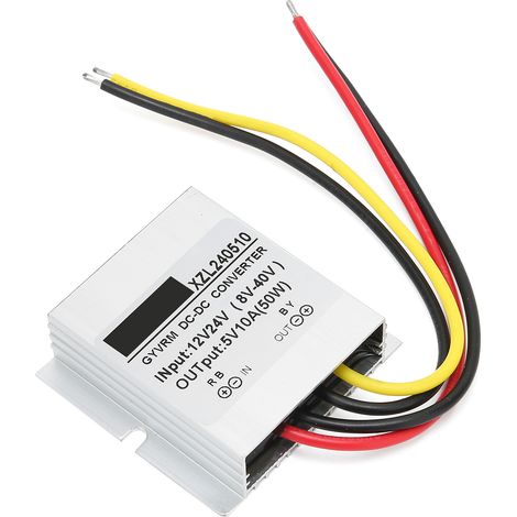 Convertisseur régulateur de tension DCDC étanche 12 V/24 V vers 5 V, 10 A, 50 W