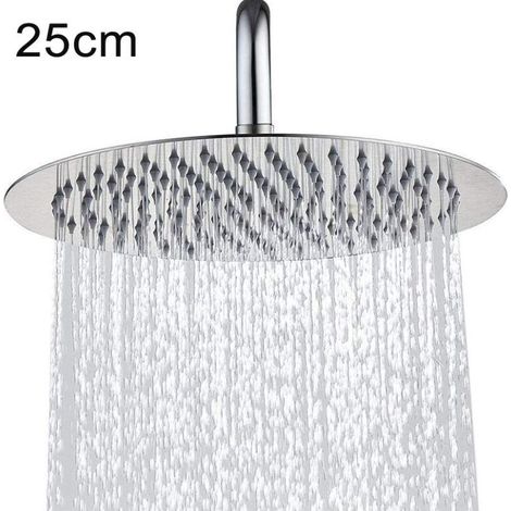 Shower Head Round Handheld Shower 10 Inch 25cm Ultra-Thin High Pressure Adjustable Rainfall Shower Head,There is only one shower head