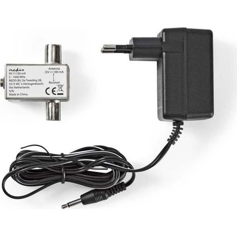 AMPLIFICATEUR DE SIGNAL 5-1000 MHZ PERTE D'INSERTION: -2 DB 75 OHM ZINC ARGENT (1/4)