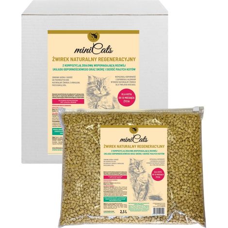 Arena natural para gatos miniCATS regenerativa con composición vegetal 2,5 l (1/5)