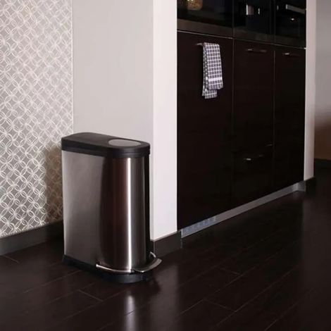 Poubelle à pédale double compartiment 36 L – EKO Viva (20 + 16 L) (1/5)