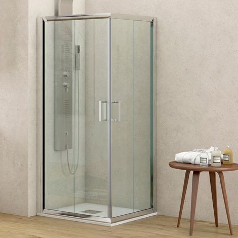 Box doccia dimensioni 100x90 vetro trasparente altezza 180cm K410 kamalu (1/4)