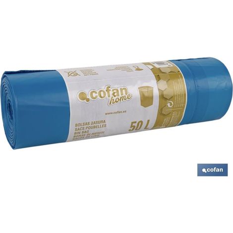 Sacco spazzatura profumato autosigillante 70 x 70 cm g.120 colore blu 10 unità 50l