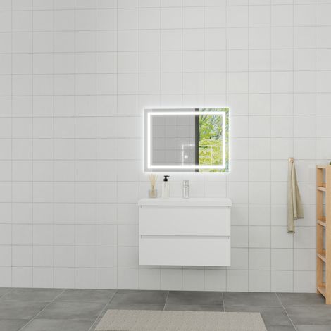 OCEAN Mobile pensile da bagno con lavabo da incasso 79 cm bianco (1/5)
