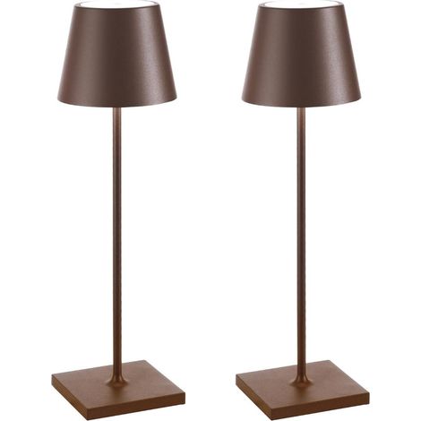 Lampes de Table sans fil, lampe de bureau LED Rechargeable, lampe tactile à intensité variable, alimentée par batterie 5200mAh, IP54, 2 pièces (1/5)