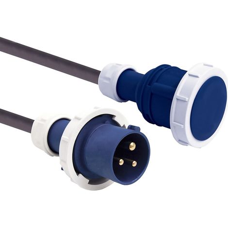 Prolunga industriale in gomma 10 m con spina cee e presa cee ip67 cavo h07rn-f 3g2.5 electraline 46139