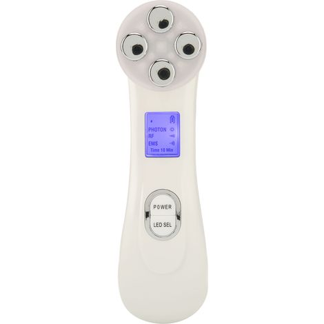 Appareil d'électroporation EMS RF (radiofréquence) à lumière LED colorée pour le raffermissement de la peau, instrument blanc (1/5)