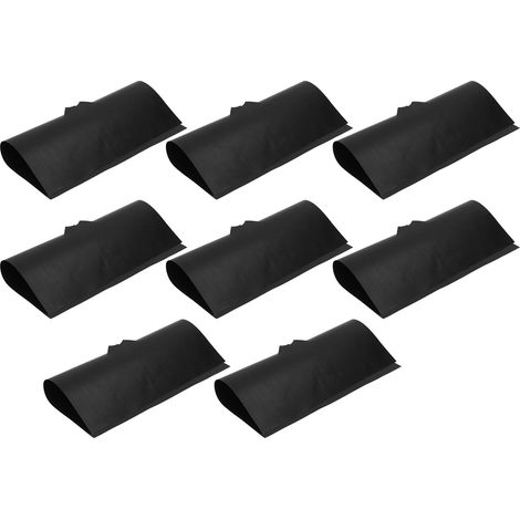 Lot de 8 protège-cuisson réutilisables pour gazinière, tapis de protection noir, accessoires de cuisine anti-taches. (1/5)