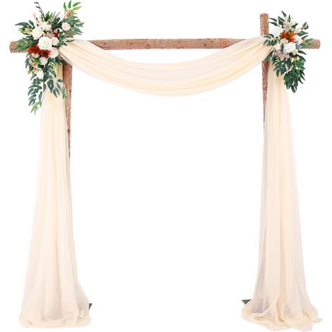Rideau de toile de fond en tissu pour arc de mariage, décor pour fêtes et événements, 75x550cm, Champagne (1/5)