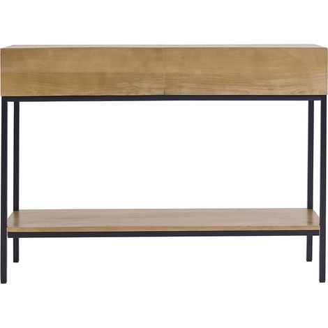 Konsolenschreibtisch Industrie-Stil Mangoholz und Metall L110 cm YPSTER