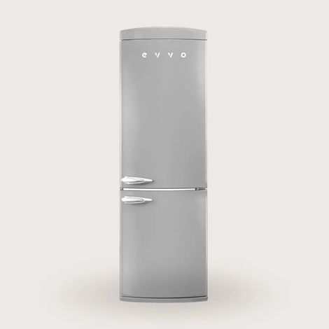 EVVO Réfrigérateur-congélateur combiné rétro No Frost. Réfrigérateur de 230 L, congélateur de 94 L, sans gaz CFC et (1/3)