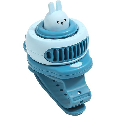 Ventilateur de Poche Mini USB pour Enfants - Montre Ventilateur Portable Bleu pour Écoliers (1/5)