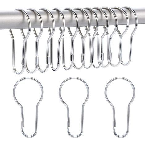 Lot de 40 anneaux de rideau de douche crochets de suspension pour le tri et l'organisation (1/4)