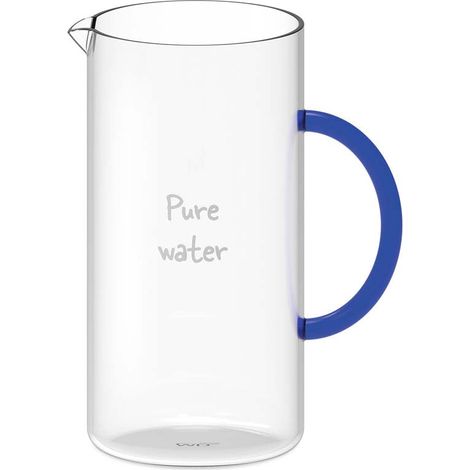 WD LifeStyle Caraffa Vetro Borosilicato Pure Water 1,3 Lt Manico Blu (1/2)