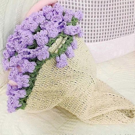 Kit de matériel pour couverture bouquet de roses au crochet à faire soi-même, pour débutants. Comprend la laine et les instructions. (1/4)