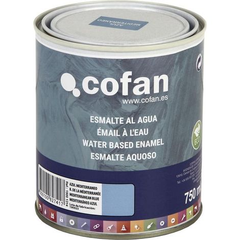 Esmalte Al Agua (750 Ml) Azul Mediterráneo Brillo