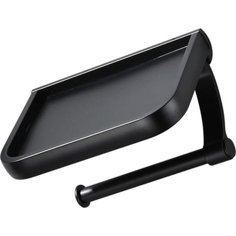 Black 1 Pc Porte-Serviettes en Rouleau Porte-Papier Mural Distributeur de Papier hygiénique Toilet Paper Dispenser Toilet Paper Holder essuie-Tout derouleur Papier Toilette Murale (1/5)