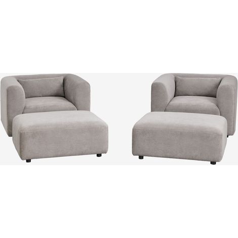 Set da soggiorno composto da 2 poltrone e 2 pouf Fogler SKLUM            
