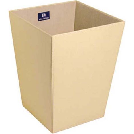 Poubelle salle de bain Ecopelle en cuir synthétique L23 x l23 x h30cm - couleur crème - Koh-I-Noor