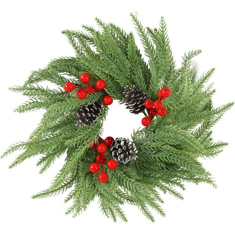 Couronne Pour Bougie - Couronne De Décoration De Noël En PP - Pour Porte Mur Cheminée Table - Diamètre Intérieur 10 Cm - 1 Pièce (1/5)