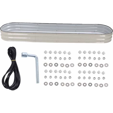 Lit de jardin surélevé polyvalent, bricolage, fond ouvert, Construction robuste, jardinière en métal pour maison, école, rue, Villa, blanc ivoire (1/5)