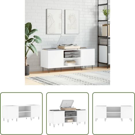 vidaXL Holzschrank - Plattenschrank Weiß 121x38x48 cm Holzwerkstoff (1/5)
