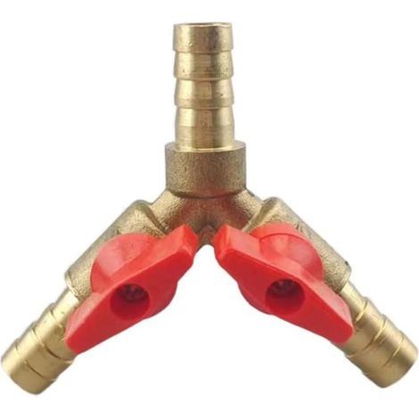(6 mm) Robinet à boisseau sphérique en laiton de type Y, interrupteur de vanne de gaz à trois voies pour carburant, gaz, eau, huile (1/4)