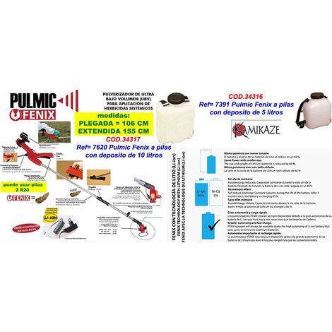 Kamikaze Pulmiclanza Fénix Spruzzatore a batteria con serbatoio da 5 litri 7391