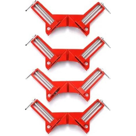 Lot de 4 pinces à angle droit 90° renforcées, clips de fixation rapide pour aquarium en verre DIY, cadre photo en bois (1/5)