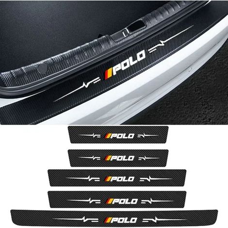 (C-5pcs) Autocollants de protection de seuil de porte pour voiture, protection contre les éraflures et les rayures, compatibles avec T-ROC, Jetta, Polo, TSI, badge, coffre, pare-chocs
