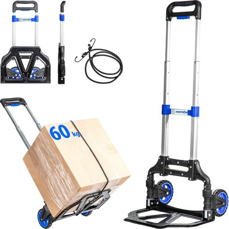 [JAMAIS UTILISÉ] HOSTRÖM Diable pliant en Aluminium, 2 Roues Diable pliable Demenagement et Transport de matériau, compact, léger, Charge Max. 60kg, Garantie 5 ans