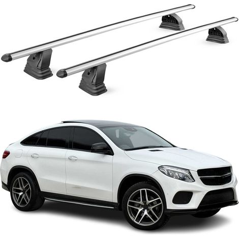 OMAC Barres de toit transversales en aluminium pour Mercedes GLE Coupè C292 2015-2019 – TÜV / DIN 75302:2019 – Antivol inclus – Charge max 75 kg – 2 barres – Gris (1/5)