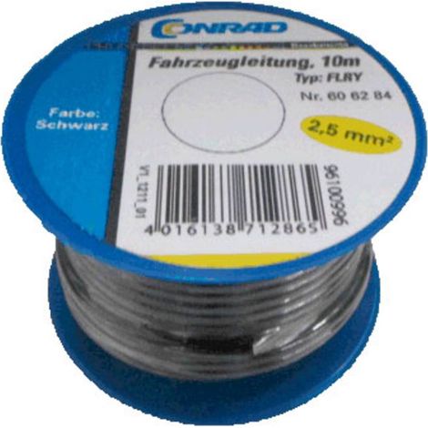 Câble pour l'automobile FLRY-B Conrad Components 606284 1 x 2.50 mm² noir 10 m
