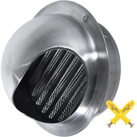 Grille D'Aération Murale Pour Cuisine, 160 mm Diameter Ventilation Hotte Murale Ronde, Silver