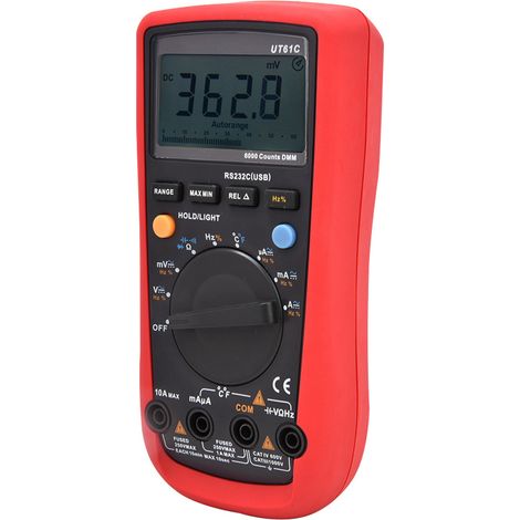 Multimètre numérique portable multifonctionnel UNI T UT61C à sélection automatique de la gamme, mesurant la tension et le courant AC/DC (1/5)