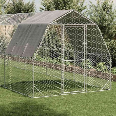 Maison Exclusive - Recinto per Polli con Tetto 2,5x10x2,25 m in Acciaio Zincato