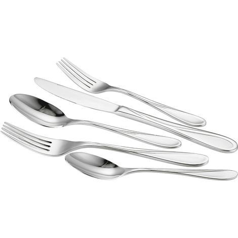 Mophorn 30-teiliges Besteckset aus Edelstahl, haltbares Besteck mit Spiegel finish, spülmaschinen sicheres Geschirr, Service für 6 Personen, einschl ießlich Messer, Gabeln und Löffel